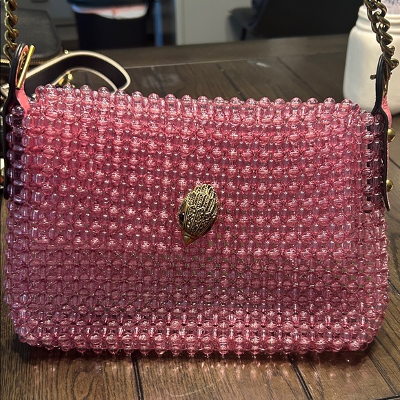 Pink Leather Kurt Geiger Bag Kurt Geiger Pink Beaded Crossbody Bag